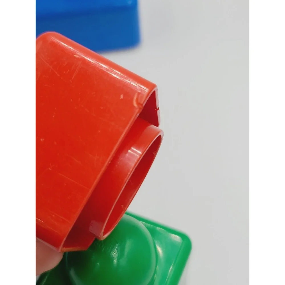 6 Lego Duplo Primo Green Red 1x1 Yellow Pattern Blue Brick Rabbit Logo Chunky